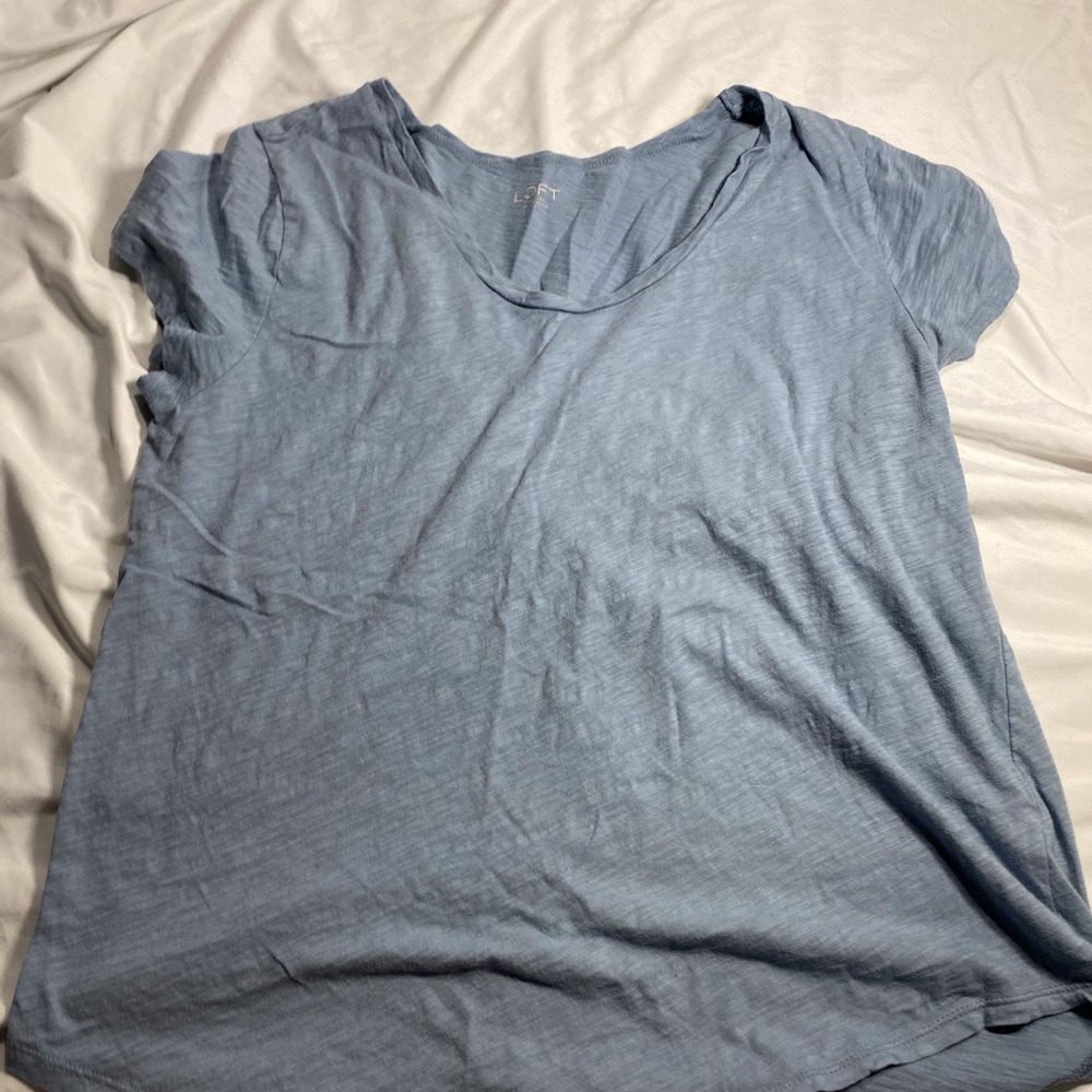 Loft light blue scoop neck tee